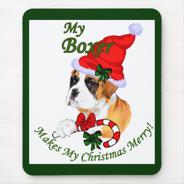Boxer Christmas Gifts Mouse Pad (Front)