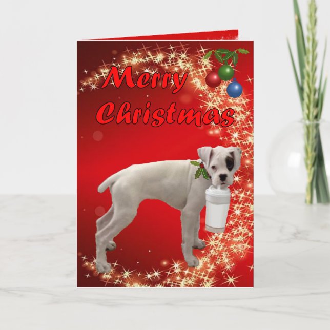 Boxer Christmas Holiday Card (Front)