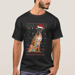 Boxer Christmas  Lights Family Matching Dog Lover T-Shirt