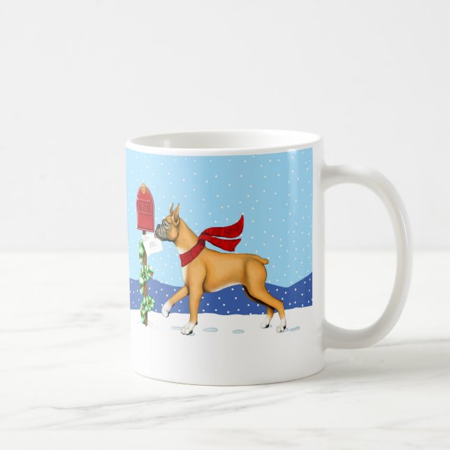 Boxer Christmas Mail Coffee Mug (Right)
