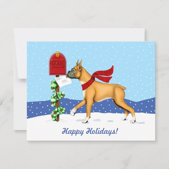 Boxer Christmas Mail Invitation (Front)