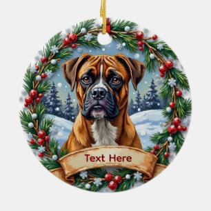 Boxer Christmas Ornament