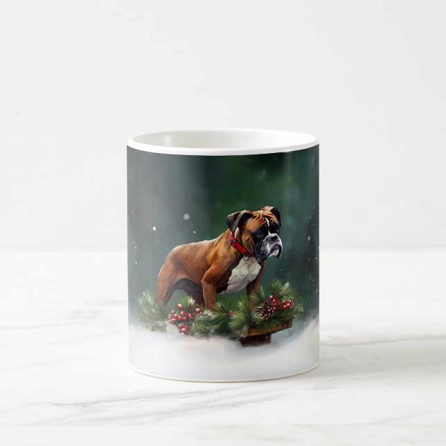 Boxer Christmas snow winter Coffee Mug (Center)