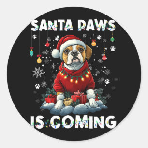 Boxer Christmas Tree Lights Decorations Dog Lover Classic Round Sticker