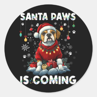 Boxer Christmas Tree Lights Decorations Dog Lover  Classic Round Sticker