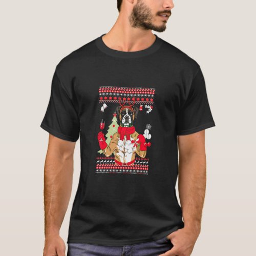 Boxer Christmas Tree Ornament Decor Funny Dog  Xma T_Shirt