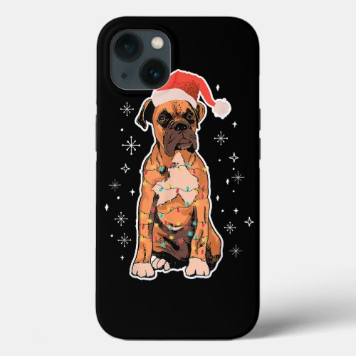 Boxer Christmas Wear Santa Hat Christmas Dog Fairy iPhone 13 Case
