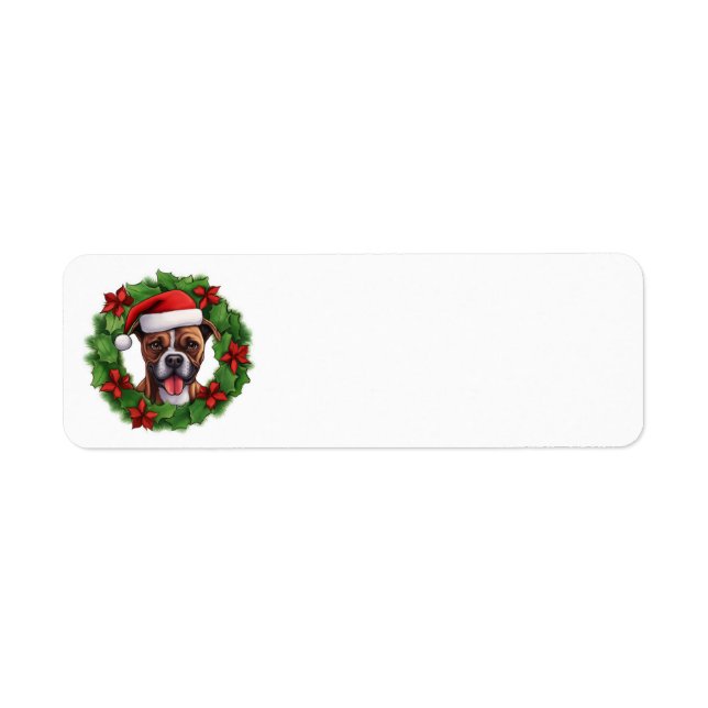 Boxer Christmas Wreath Label (Front)