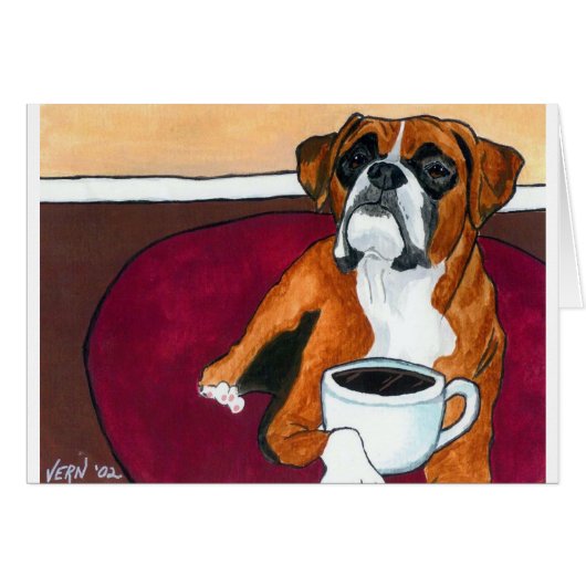 Boxer Coffee Fawn Cards (Front Horizontal)