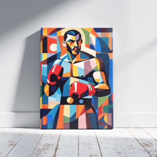 Boxer Cubist Canvas Print