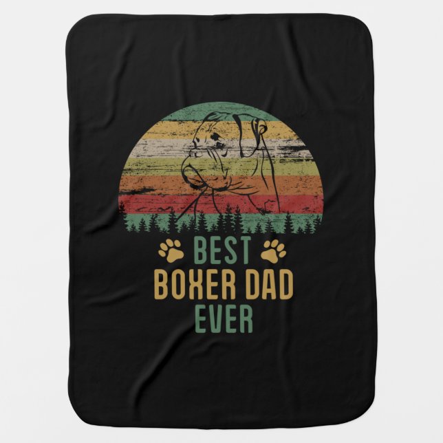 Boxer dad baby blanket (Front)