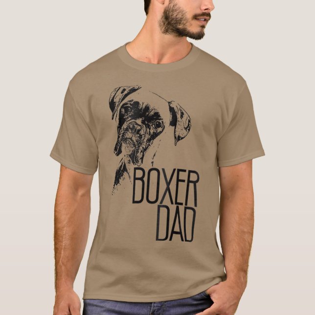 BOXER DAD DOG FACE T  DOG LOVERS BOXER DAD GIFT T-Shirt (Front)