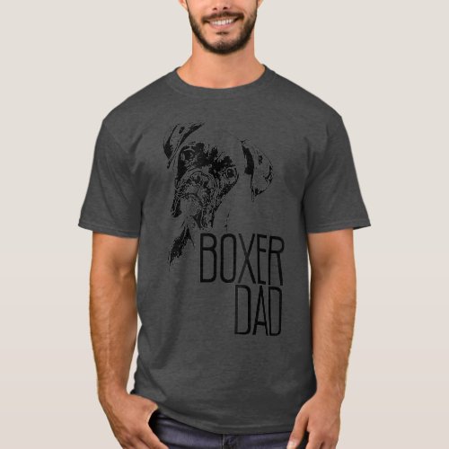 BOXER DAD DOG FACE T  DOG LOVERS BOXER DAD GIFT T_Shirt