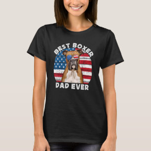 Boxer Dad For Men Boxer Dog Dad Owner American Fl T-Shirt