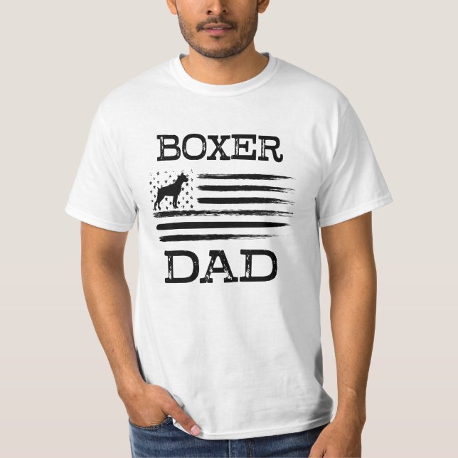 Boxer Dad Shirt Funny Dog Dad Flag T-shirt (Front)
