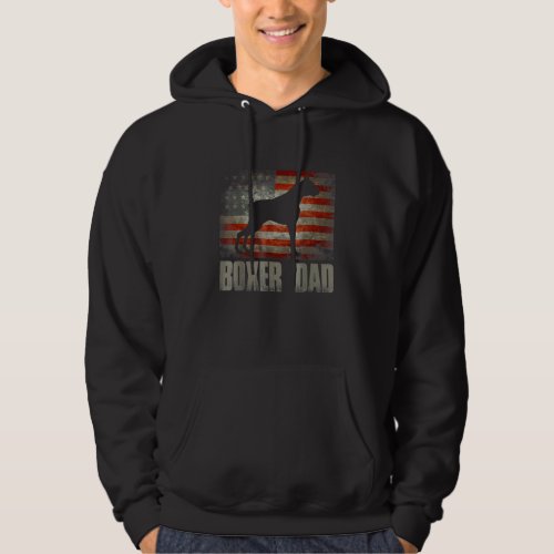 Boxer Dad Vintage American Flag Patriotic Boxer Do Hoodie