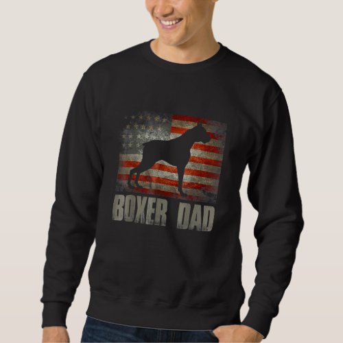 Boxer Dad Vintage American Flag Patriotic Boxer Do Sweatshirt