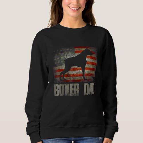 Boxer Dad Vintage American Flag Patriotic Boxer Do Sweatshirt