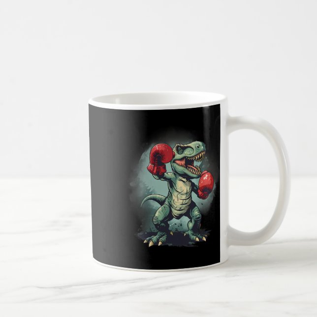Boxer Dinosaur Boxing Dino Kickboxing T-rex Boxing Coffee Mug (Right)