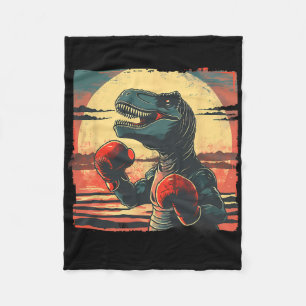 Boxer Dinosaur Boxing Dino Kickboxing T-rex Boxing Fleece Blanket