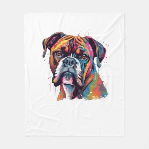 Boxer Dog 2 Fleece Blanket