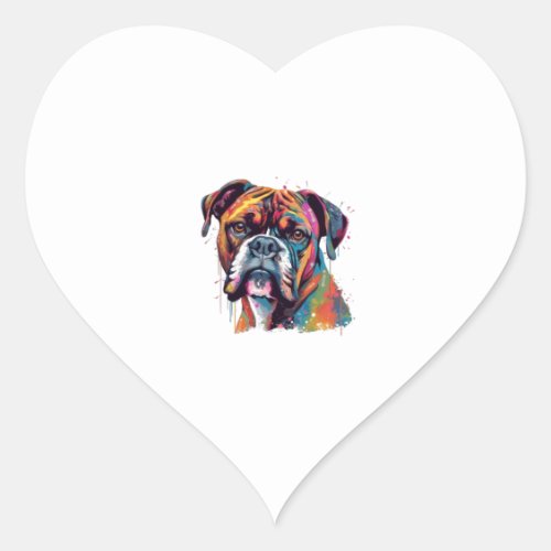 Boxer Dog 2 Heart Sticker