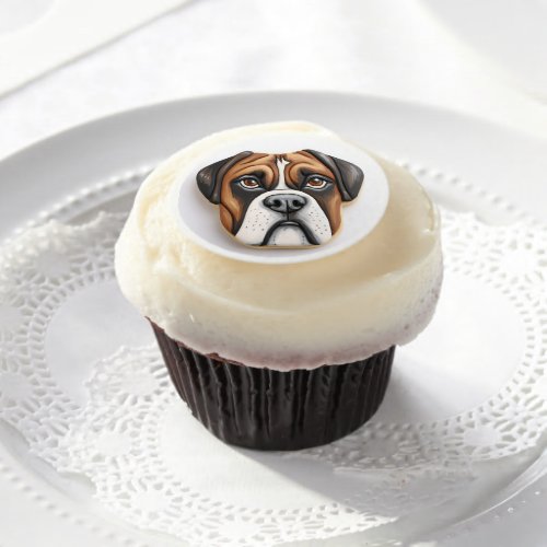 Boxer Dog 3D Inspired Edible Frosting Rounds