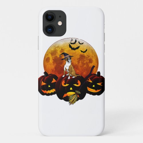 Boxer Dog And Moon Halloween Costume Funny Dog iPhone 11 Case