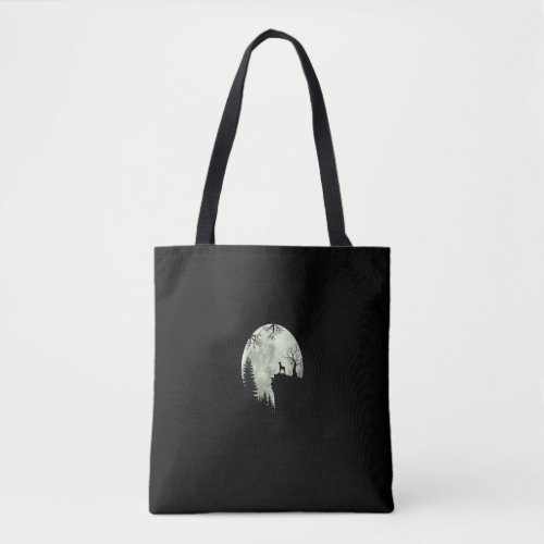 Boxer Dog and Moon Howl In Forest Dog Halloween Pa Tote Bag