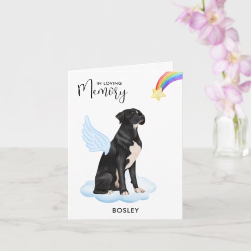 Boxer Dog Angel Memorial Pet Loss Sympathy Card