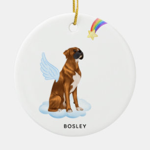 Boxer Dog Angel Personalized Pet Dog Memorial Ceramic Ornament