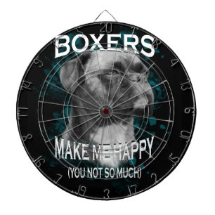 Boxer Dog Animal Lovers Art Text Dart Board
