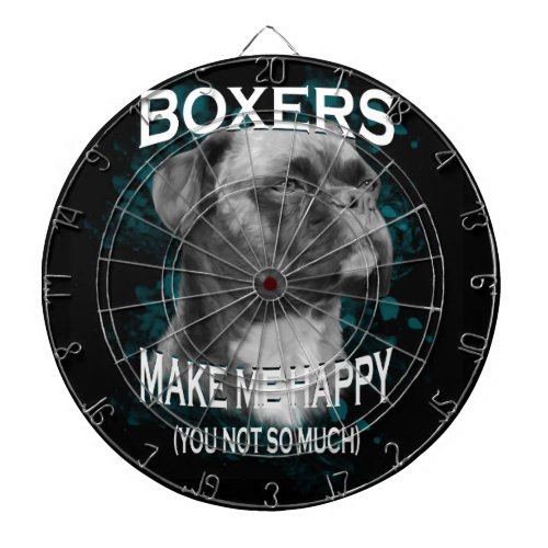 Boxer Dog Animal Lovers Art Text Dart Board