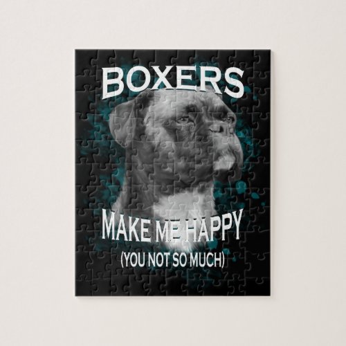 Boxer Dog Animal Lovers Art Text Jigsaw Puzzle