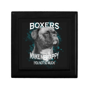 Boxer Dog Animal Lovers Art Text Keepsake Box