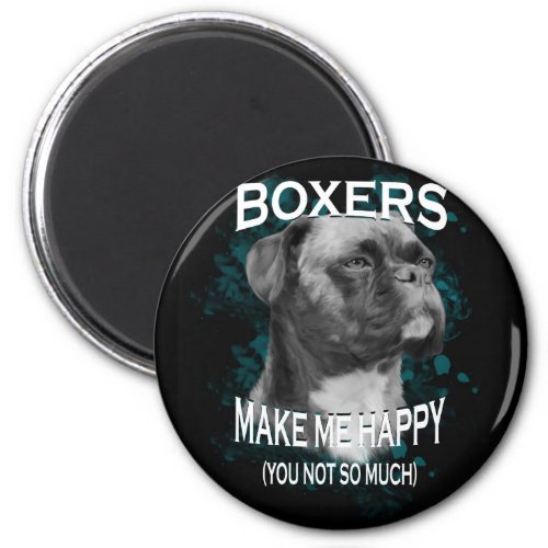 Boxer Dog Animal Lovers Art Text Magnet