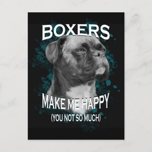 Boxer Dog Animal Lovers Art Text Postcard