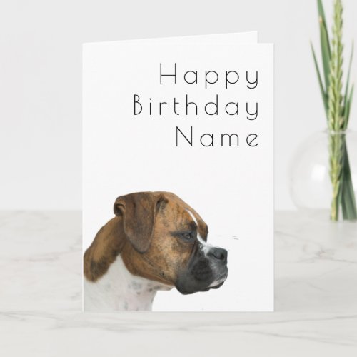 Boxer Dog Art Deco Birthday Card