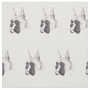 Boxer Dog Art Fabric