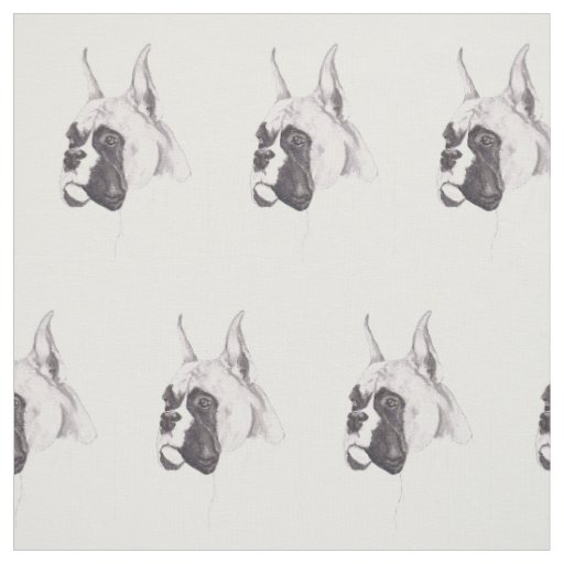 Boxer Dog Art Fabric