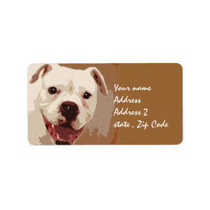 Boxer Dog Art Label