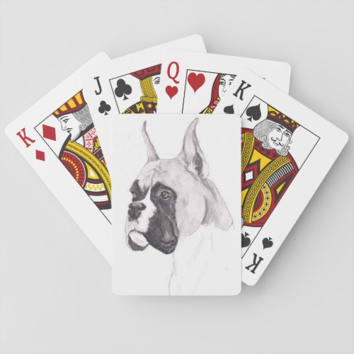 Boxer Dog Art Playing Cards