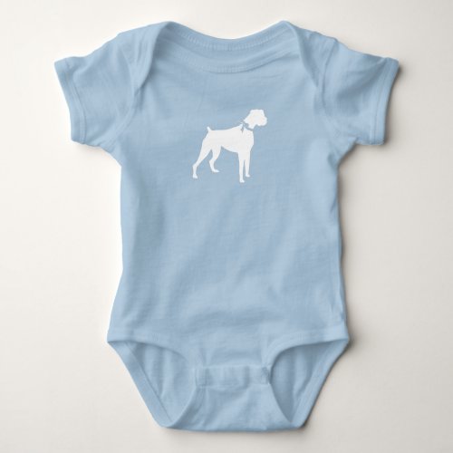 Boxer Dog Baby Shower Puppy Blue Boy Baby Bodysuit