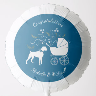 Boxer Dog Baby Shower Puppy Blue Boy Balloon