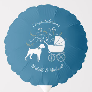 Boxer Dog Baby Shower Puppy Blue Boy Balloon