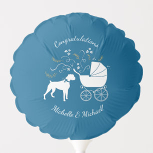 Boxer Dog Baby Shower Puppy Blue Boy Balloon