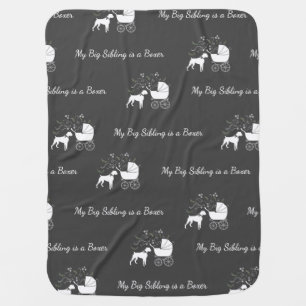 Boxer Dog Baby Shower Puppy Grey Baby Blanket