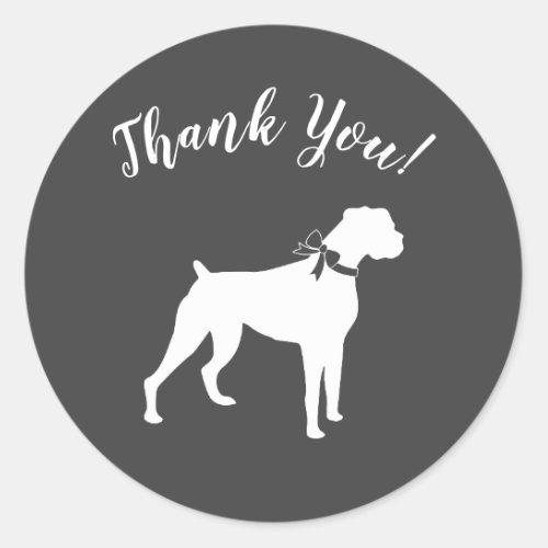 Boxer Dog Baby Shower Puppy Grey Classic Round Sticker