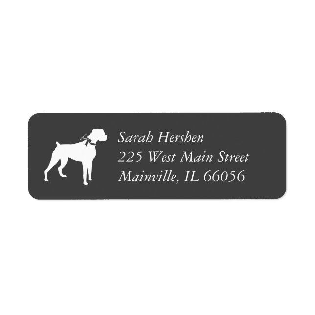 Boxer Dog Baby Shower Puppy Grey Label (Front)