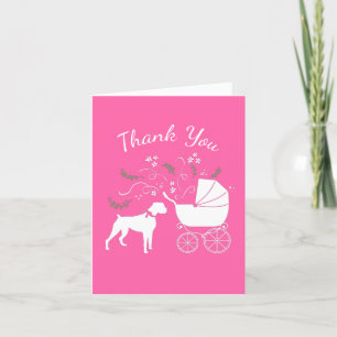 Boxer Dog Baby Shower Puppy  Letterpress Thank You Card